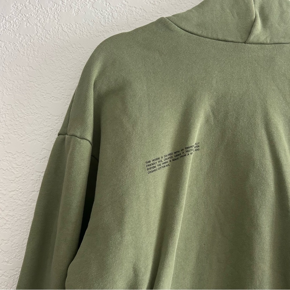 Pangaia Comfy 365 Mid Weight Cotton Hoodie in Green Olive - Picture 5 of 10